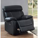 Pendu Reclining Chair - Top Grain Leather Match - Black